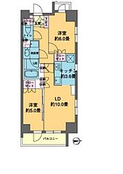カスタリア東日本橋 2LDKの間取図画像