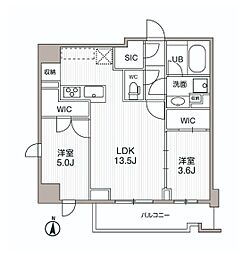 シーズンフラッツ両国サウス 2LDKの間取図画像