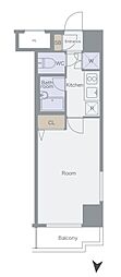 スカイコート森下 1Kの間取図画像