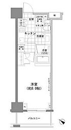パークハビオ人形町 1Kの間取図画像