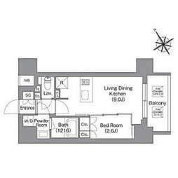 台東区蔵前4丁目マンション 1LDKの間取図画像
