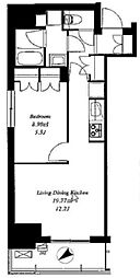 フレンシア浅草橋 1LDKの間取図画像