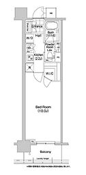 コンフォリア秋葉原EAST 1Kの間取図画像