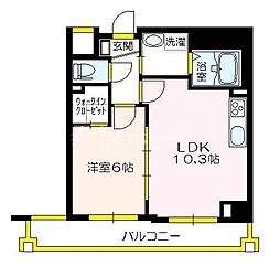パルグレイス鴫野 1LDKの間取図画像