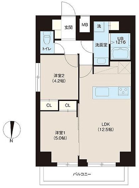 レオーネ錦糸町 501｜東京都墨田区緑３丁目(賃貸マンション2LDK・5階・50.82㎡)の写真 その2