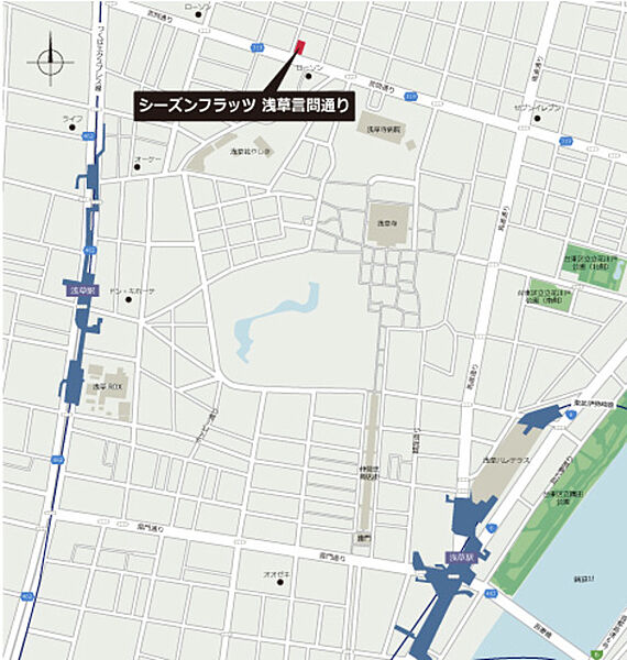 シーズンフラッツ浅草言問通り 702｜東京都台東区浅草３丁目(賃貸マンション1K・7階・25.46㎡)の写真 その17