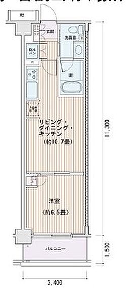 エスティメゾン豊洲レジデンス E322｜東京都江東区豊洲３丁目(賃貸マンション1LDK・3階・38.42㎡)の写真 その2