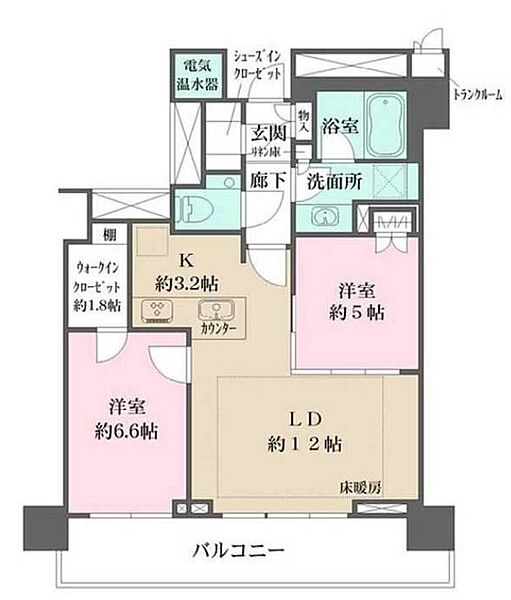 ザ・パークハウス晴海タワーズクロノレジデンス 1707｜東京都中央区晴海２丁目(賃貸マンション2LDK・17階・62.91㎡)の写真 その2