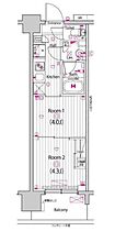 ガーラ・アヴェニュー東大島 12B1-2 ｜ 東京都江東区東砂２丁目11-11（賃貸マンション2K・12階・25.51㎡） その2