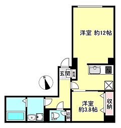 クリアル新富町（CREAL新富町） 3階1LDKの間取り