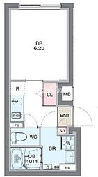 コンポジット清澄ウエスト 3階1Kの間取り