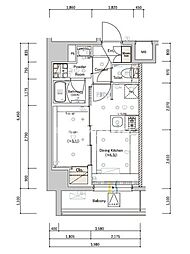 シーフォルム住吉III（SYFORME SUMIYOSHI 3） 5階1LDKの間取り