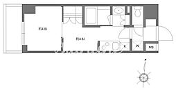 グランパセオ清澄白河II 6階1DKの間取り
