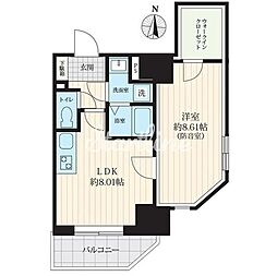 プライムブリス森下スタジオ 1LDKの間取図画像