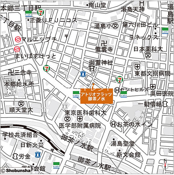 アトリオフラッツ御茶ノ水 503｜東京都文京区湯島2丁目(賃貸マンション1R・5階・18.64㎡)の写真 その3