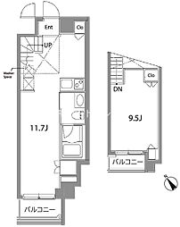 カスタリア中目黒 6階1LDKの間取り