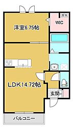 仮)西16南6アパート 1LDKの間取図画像