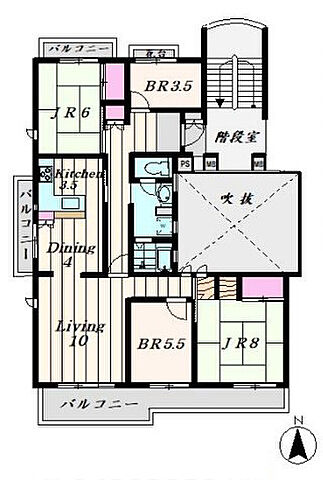 間取り ホームタウン貝取2-8-1 4階/-
