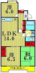 埼玉新都市交通 鉄道博物館(大成)駅 徒歩10分の賃貸マンション 3階3LDKの間取り