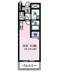 JR川越線 西大宮駅 徒歩15分の賃貸マンション 3階ワンルームの間取り