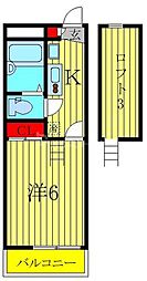 JR京浜東北・根岸線 大宮駅 バス13分 中並木下車 徒歩8分の賃貸アパート 1階1Kの間取り