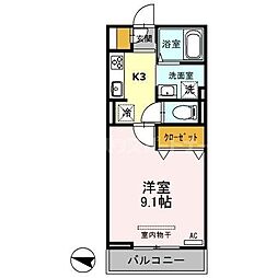 湘南新宿ライン高海 大宮駅 徒歩20分の賃貸アパート 2階1Kの間取り