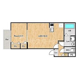 JR川越線 西大宮駅 徒歩15分の賃貸アパート 2階1LDKの間取り