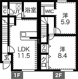 コンフォート埼玉北 2LDKの間取図画像