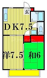 ソシアルマンションエノモト 2階2DKの間取り