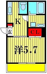ＭＥＬＤＩＡ東大宮IV 3階1Kの間取り