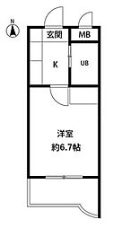 ＰＬＥＮＤＹ与野 1階1Kの間取り