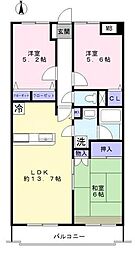 ベリエ本郷 2階3LDKの間取り
