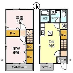 コアロード2 2DKの間取図画像