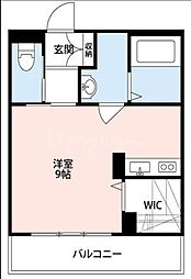 フォーエバーウエスト ワンルームの間取図画像