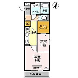 ルシエール氷川 2Kの間取図画像