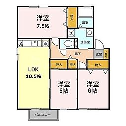 ピュアコート 3LDKの間取図画像