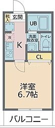 パームコテージ18番館 1Kの間取図画像