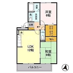 パークサイドヴィレッジ 2LDKの間取図画像