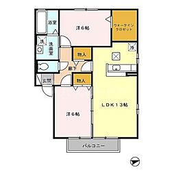 グリーンスクエアD 2LDKの間取図画像