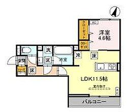 ノーブルパレス東大宮 1LDKの間取図画像