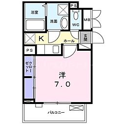 プロムナード・4 1Kの間取図画像