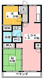 エスポワール・K 2LDKの間取図画像