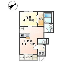 アンジュ 1LDKの間取図画像