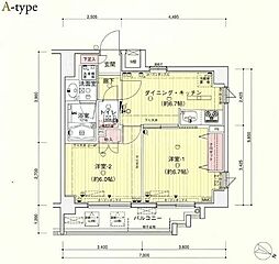 ゼクシア大宮上落合 2DKの間取図画像
