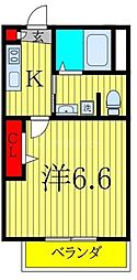 アクシーズ新都心 1Kの間取図画像