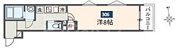 MELDIA大和田4 1Kの間取図画像