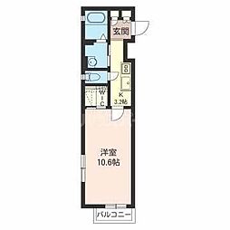 グランバリエ東大宮 1Kの間取図画像