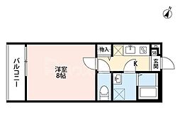 エルシーク大宮 1Kの間取図画像