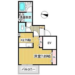 三橋MSK ワンルームの間取図画像