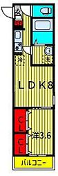 ジーメゾン見沼島町アルカ 1LDKの間取図画像
